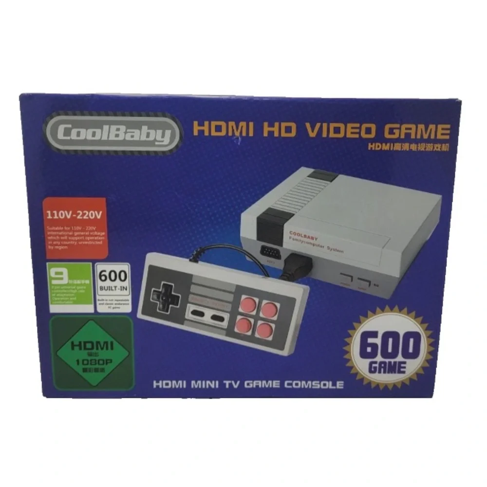 MINI NINTENDO GAME SIMULATOR W 2 CONTROLLERS & 600 GAMES BY COOL BABY